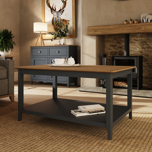 Taberno Oak Coffee Table Graphite Blue – Stylish & Functional