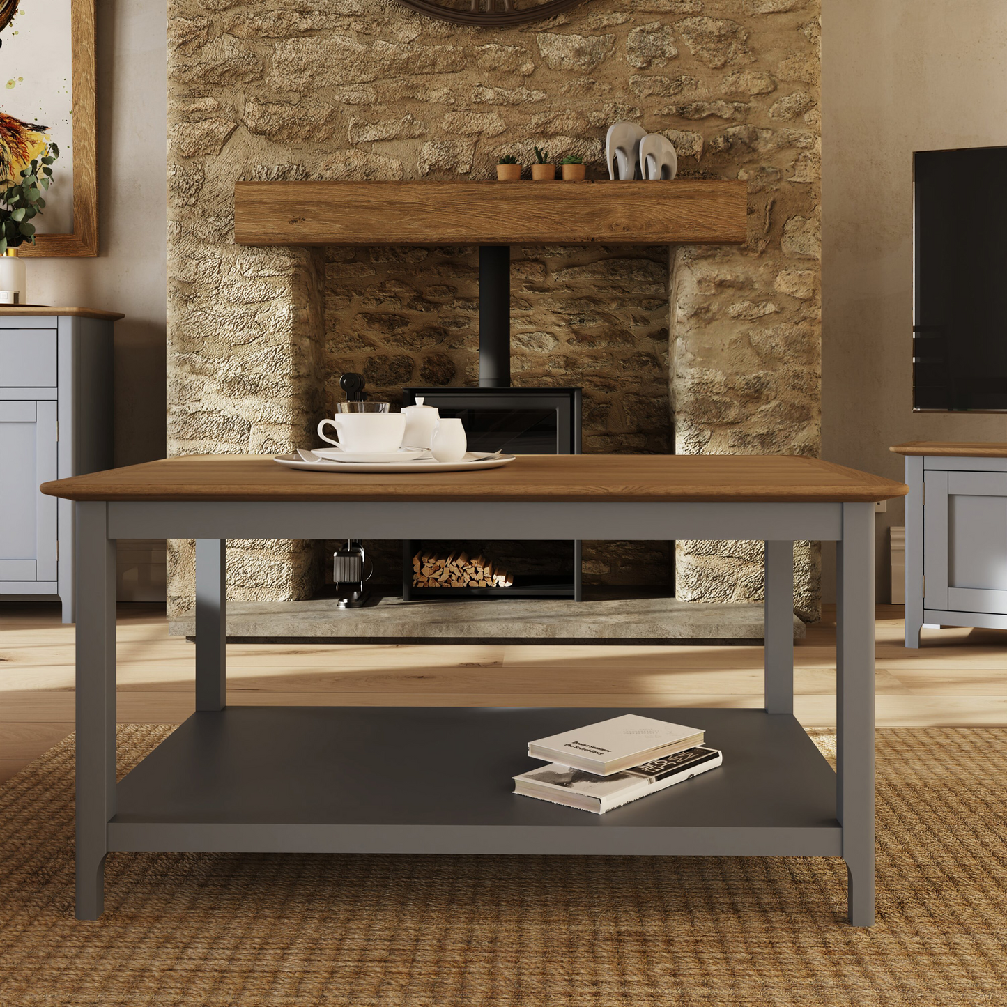 Taberno Oak Coffee Table Dove Grey – Stylish & Practical