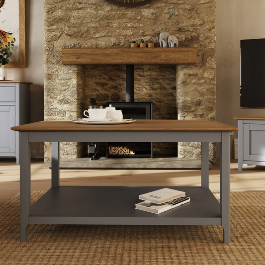Taberno Oak Coffee Table Dove Grey – Stylish & Practical