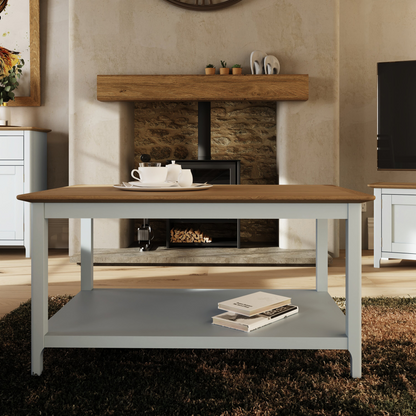 Taberno Oak Coffee Table Linen White – Elegant & Functional