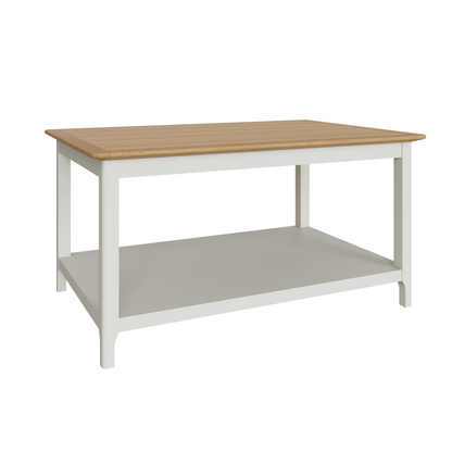 Taberno Oak Coffee Table Linen White – Elegant & Functional