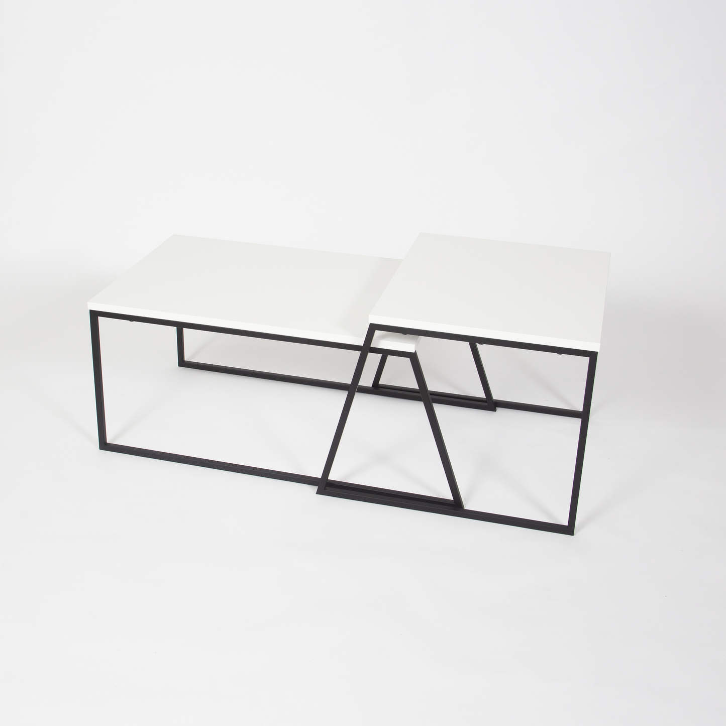 Pal Modern Coffee Table White – 2-Piece Set for Living Room