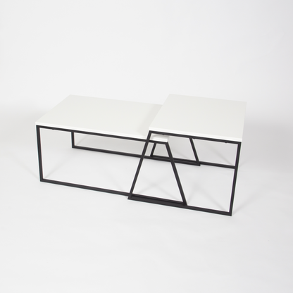 Pal Modern Coffee Table White – 2-Piece Set for Living Room
