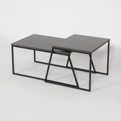 Pal Modern Coffee Table Anthracite Grey – 2-Piece Set for Living Room