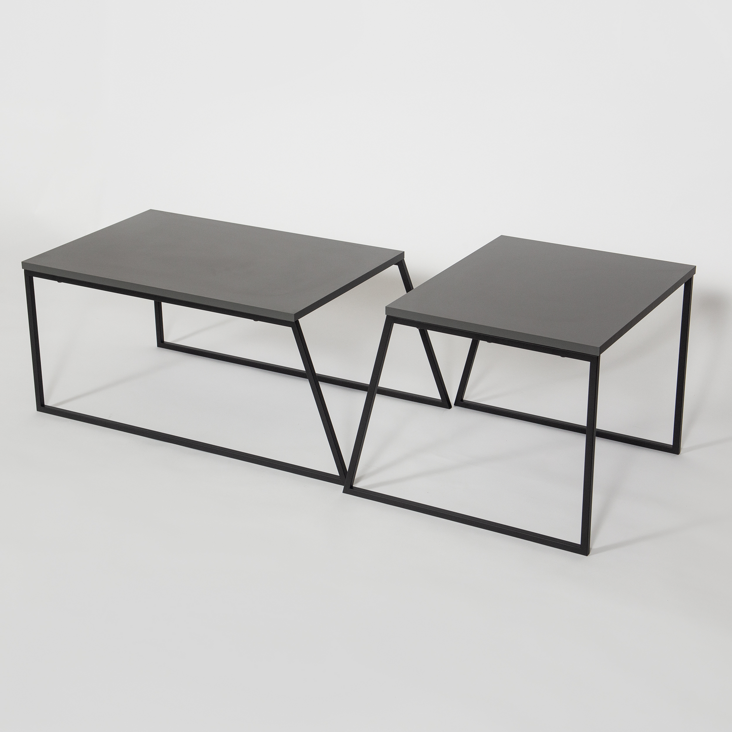 Pal Modern Coffee Table Anthracite Grey – 2-Piece Set for Living Room