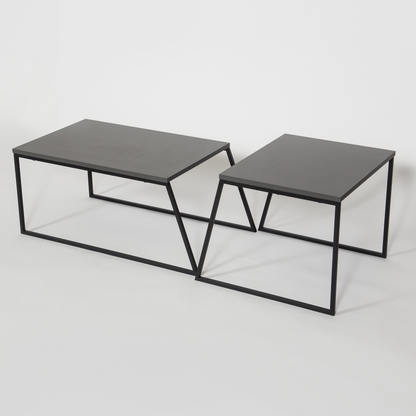 Pal Modern Coffee Table Anthracite Grey – 2-Piece Set for Living Room