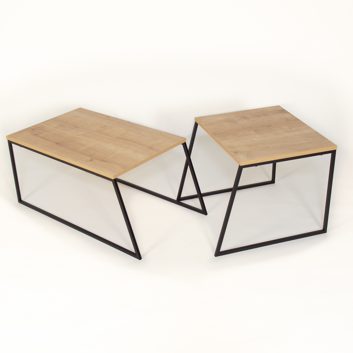 Pal Modern Coffee Table Oak – 2-Piece Set for Living Room