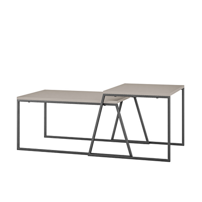 Pal Modern Coffee Table Mocha Grey – 2-Piece Set for Living Room