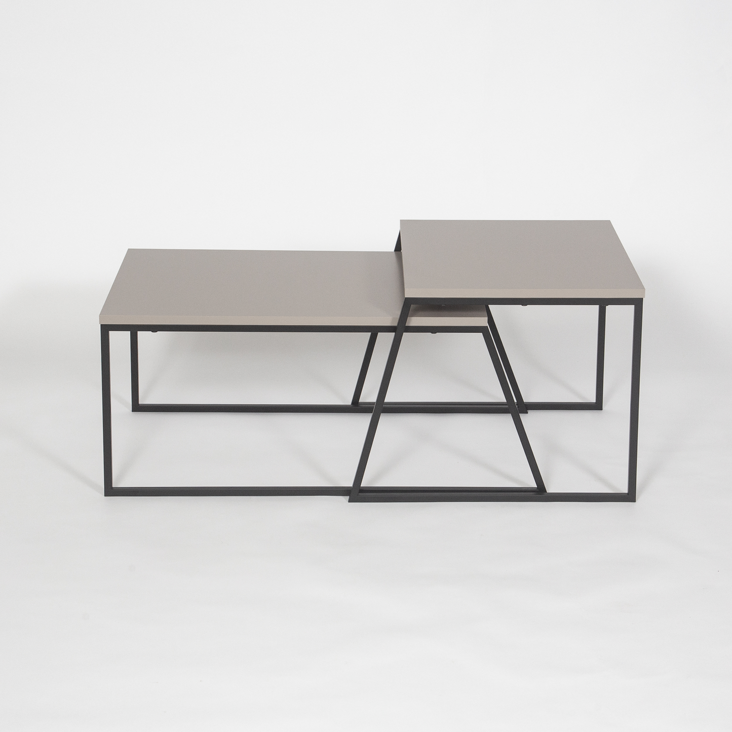 Pal Modern Coffee Table Mocha Grey – 2-Piece Set for Living Room