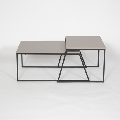Pal Modern Coffee Table Mocha Grey – 2-Piece Set for Living Room