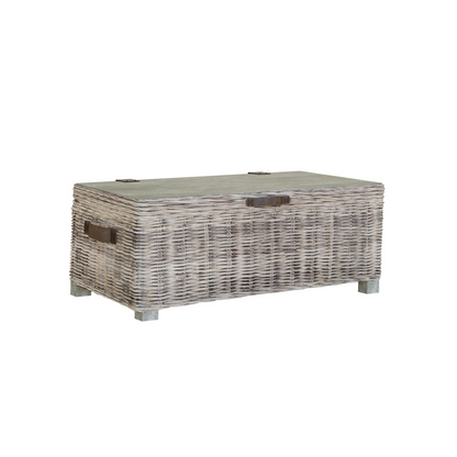 Maya Handmade Kubu Rattan Storage Coffee Table – Limewash Finish