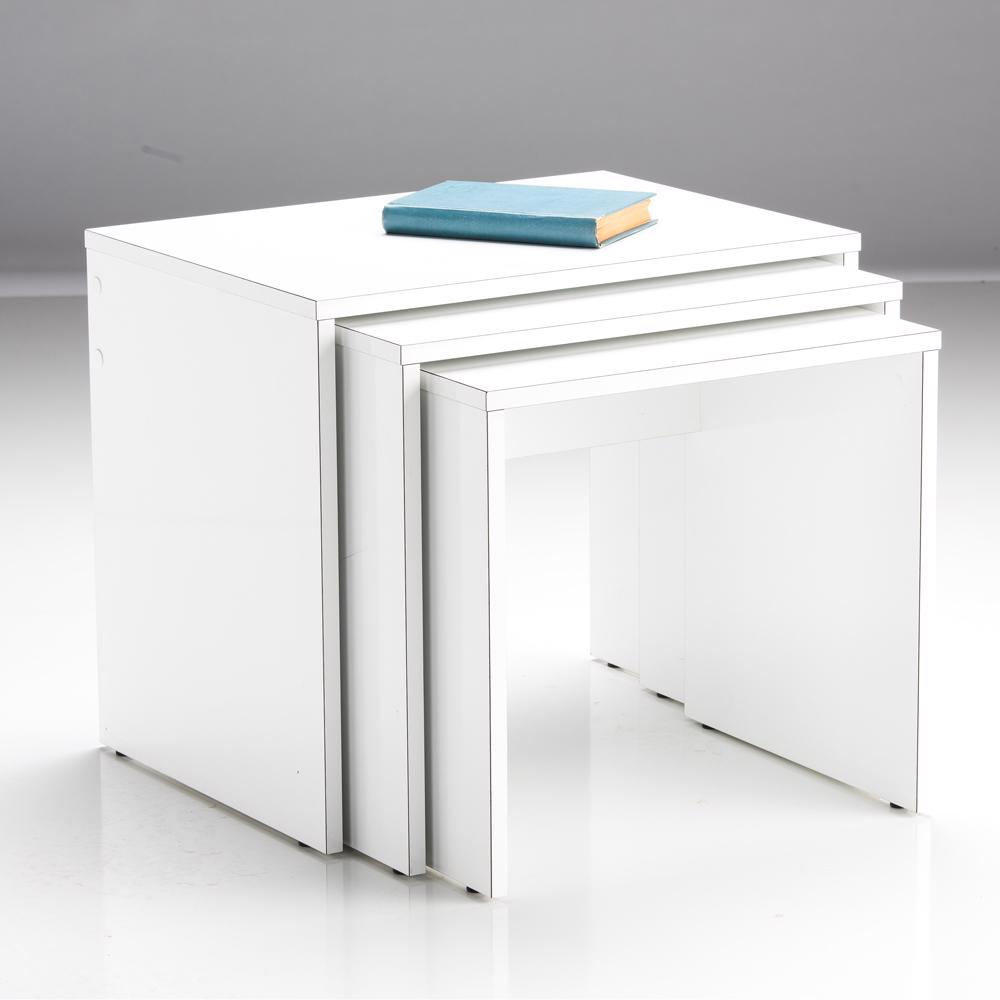 Adore Florida Matt White Nest of 3 Tables – Space-Saving Design