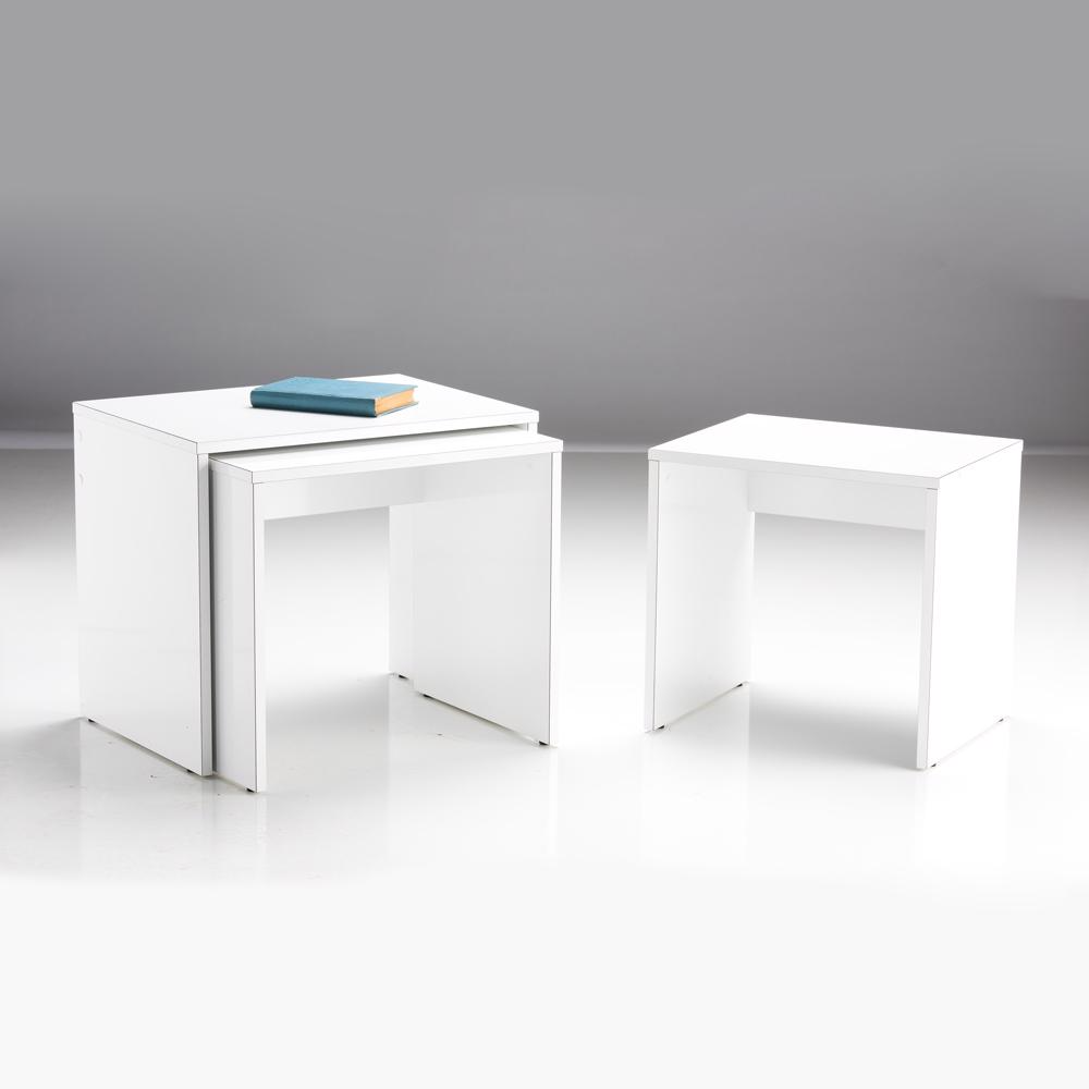 Adore Florida Matt White Nest of 3 Tables – Space-Saving Design