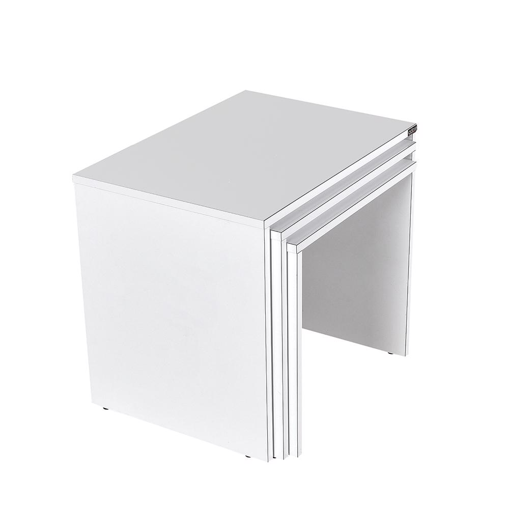Adore Florida Matt White Nest of 3 Tables – Space-Saving Design