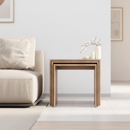 Adore Florida Oak Effect Nest of 3 Tables – Space-Saving Design