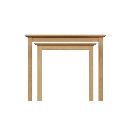 Taberno Oak Nest of 2 Tables – Natural Oak Finish