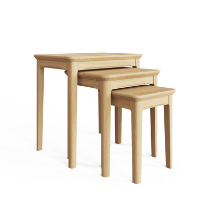 Hudson Ash Nest of 3 Tables – Natural Lacquer Finish
