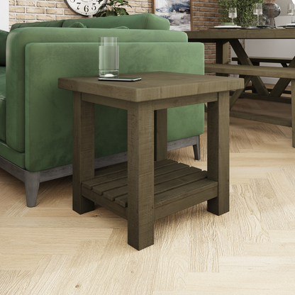 Saltash Lamp Side Table – Solid Reclaimed Natural Pine, Rustic Finish