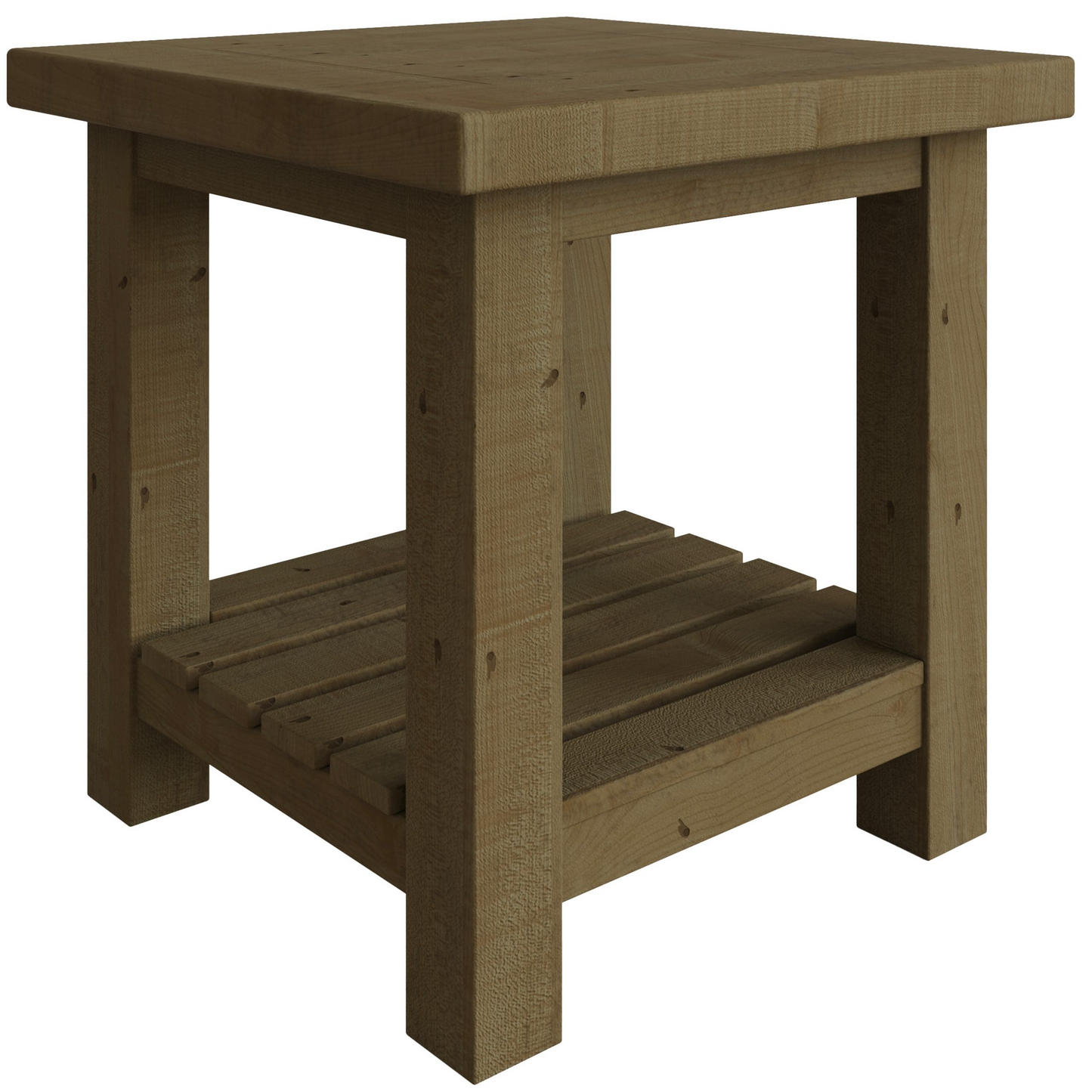 Saltash Lamp Side Table – Solid Reclaimed Natural Pine, Rustic Finish