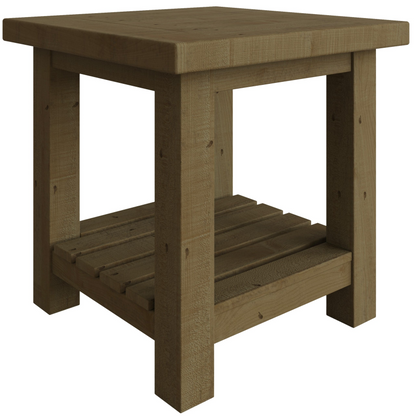 Saltash Lamp Side Table – Solid Reclaimed Natural Pine, Rustic Finish