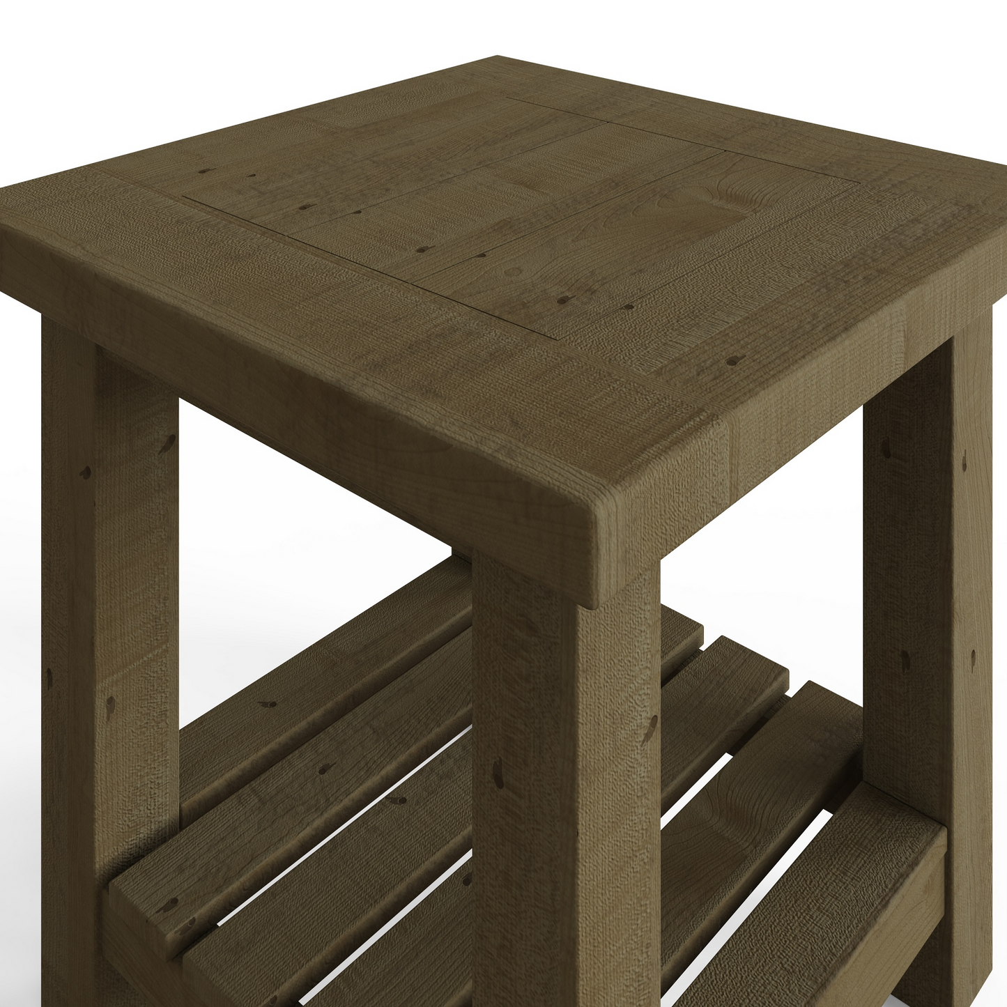 Saltash Lamp Side Table – Solid Reclaimed Natural Pine, Rustic Finish