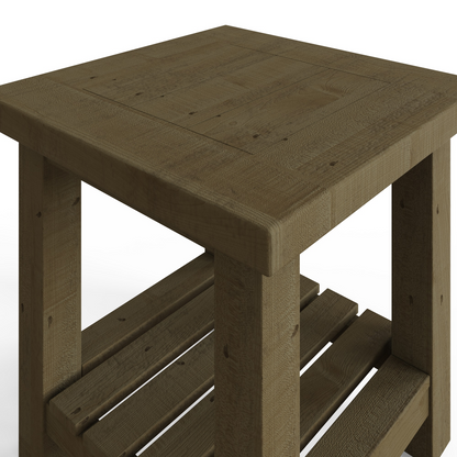 Saltash Lamp Side Table – Solid Reclaimed Natural Pine, Rustic Finish