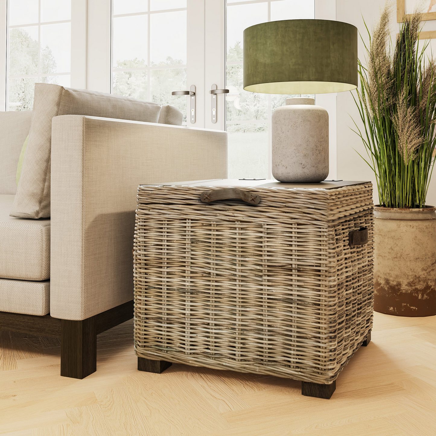 Maya Handmade Kubu Rattan Storage Side Table – Sustainable & Stylish