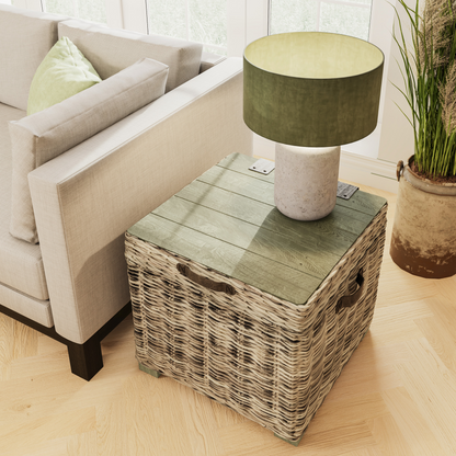 Maya Handmade Kubu Rattan Storage Side Table Limewash – Eco-Friendly & Stylish
