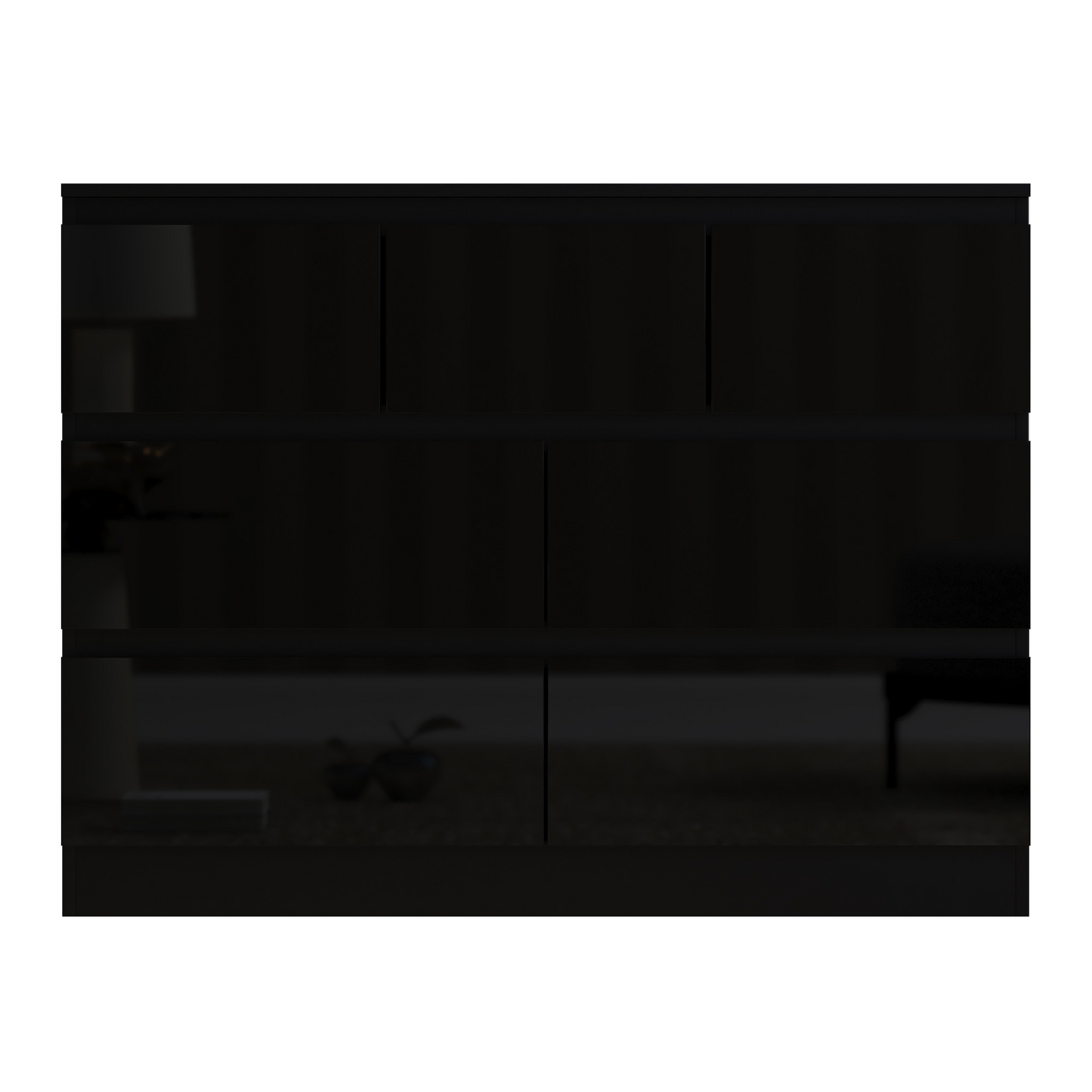 FWStyle Stora 7 Drawer Chest of Drawers – Black Gloss Front