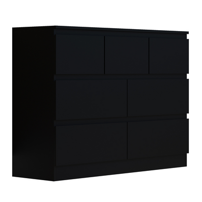 FWStyle Stora 7 Drawer Chest of Drawers – Matt Black