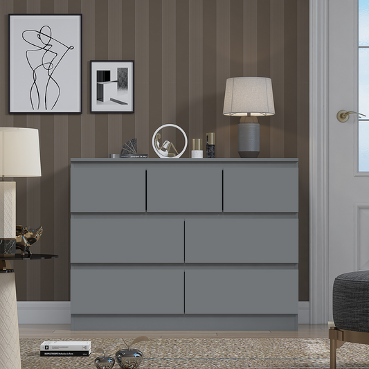 FWStyle Stora 7 Drawer Chest – Matt Dark Grey Storage Cabinet