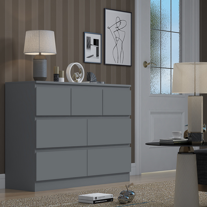 FWStyle Stora 7 Drawer Chest – Matt Dark Grey Storage Cabinet