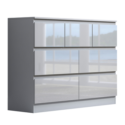 FWStyle Stora 7 Drawer Chest – White Gloss Front Storage Cabinet