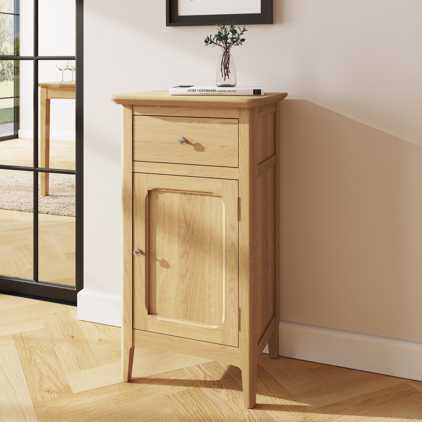 Hudson Ash 1 Door 1 Drawer Single Sideboard – Compact Storage