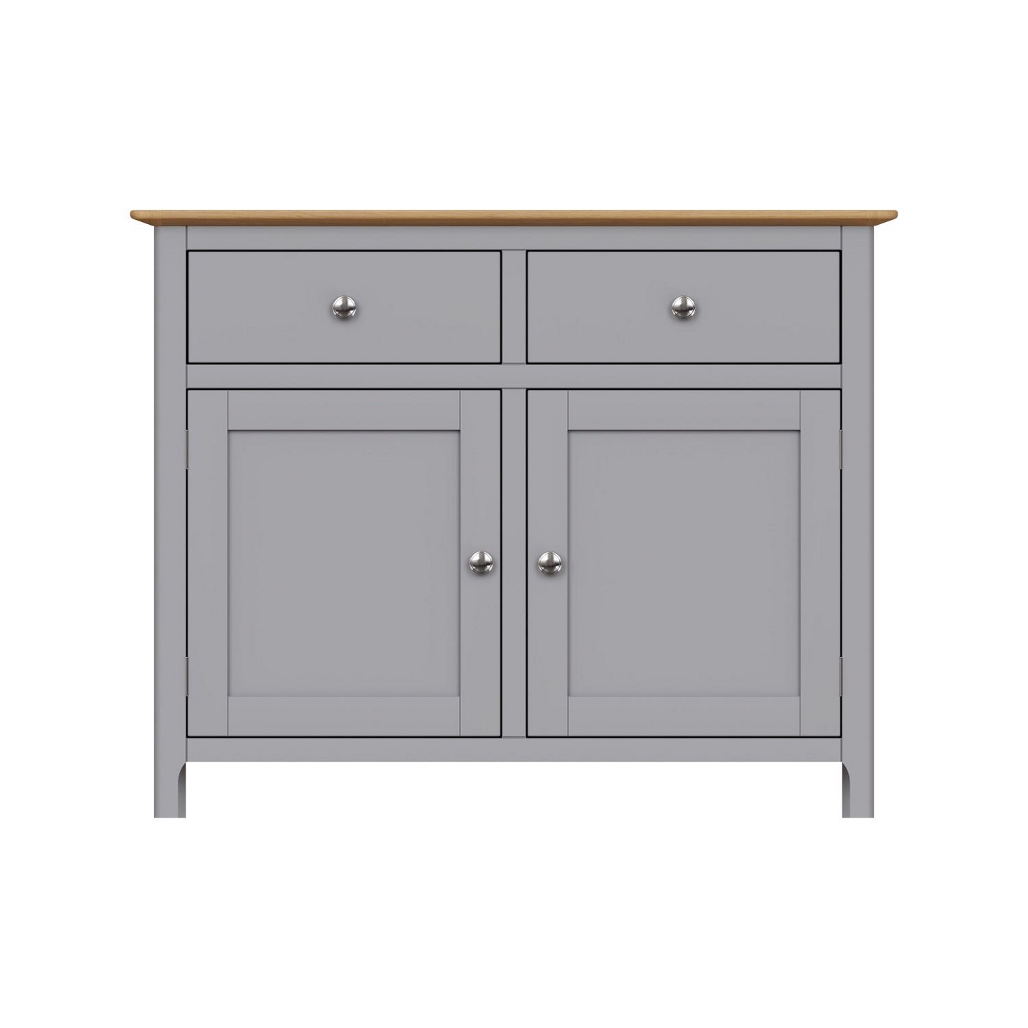 Taberno Oak 2 Door 2 Drawer Sideboard – Dove Grey