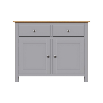 Taberno Oak 2 Door 2 Drawer Sideboard – Dove Grey