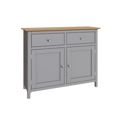 Taberno Oak 2 Door 2 Drawer Sideboard – Dove Grey