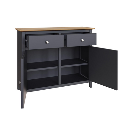 Taberno Oak 2 Door 2 Drawer Sideboard – Graphite Blue