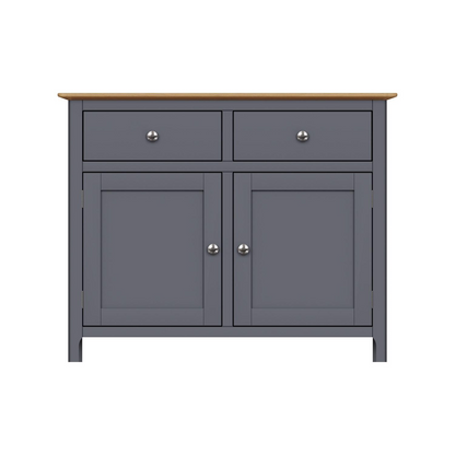 Taberno Oak 2 Door 2 Drawer Sideboard – Graphite Blue