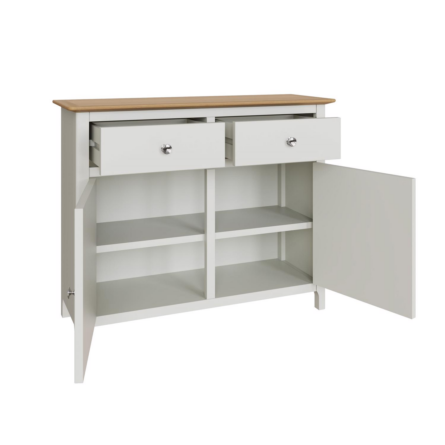Taberno Oak 2 Door 2 Drawer Sideboard – Linen White
