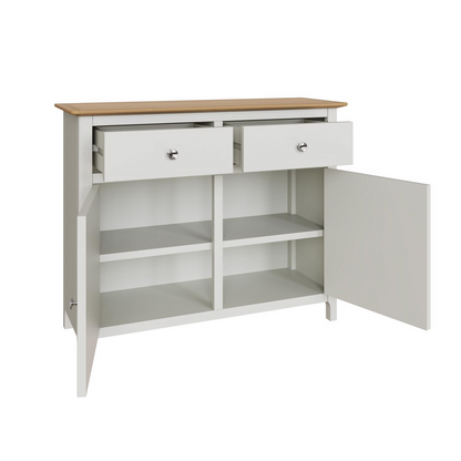 Taberno Oak 2 Door 2 Drawer Sideboard – Linen White