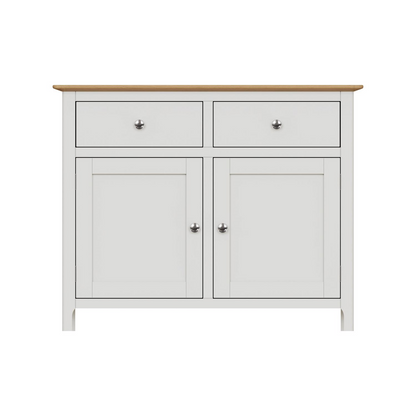 Taberno Oak 2 Door 2 Drawer Sideboard – Linen White