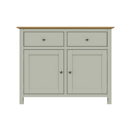 Taberno Oak 2 Door 2 Drawer Sideboard – Sage Green