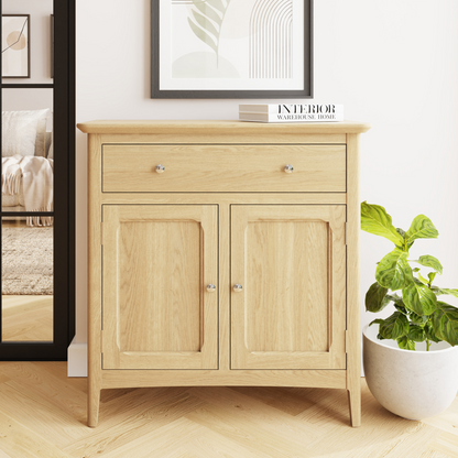Hudson Ash 2 Door 1 Drawer Sideboard – Shaker-Inspired Storage