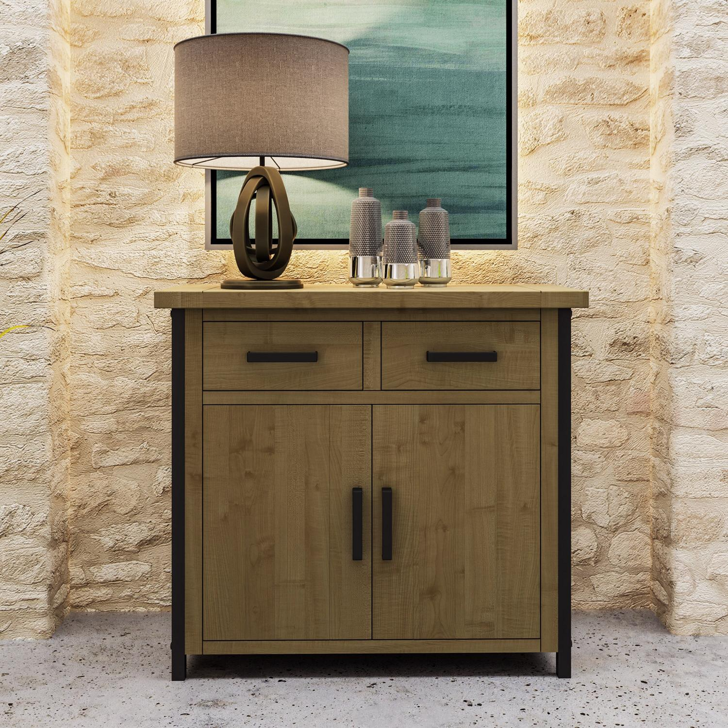Lowry 2 Door 2 Drawer Sideboard – Driftwood Reclaimed Pine