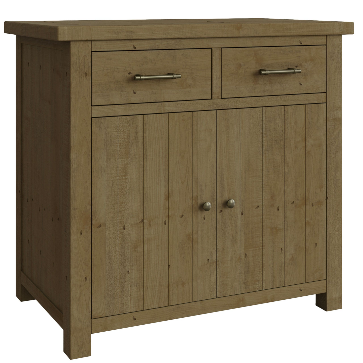 Saltash 2 Door 2 Drawer Compact Sideboard – Reclaimed Pine