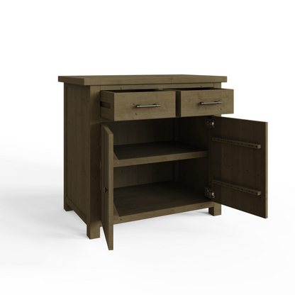Saltash 2 Door 2 Drawer Compact Sideboard – Reclaimed Pine