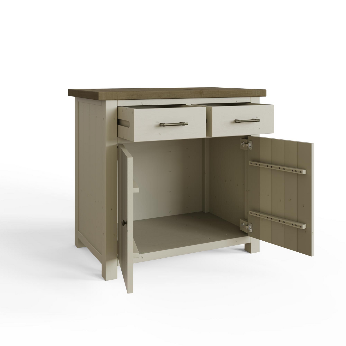 Purbeck Truffle 2 Door 2 Drawer Small Sideboard – Reclaimed Pine