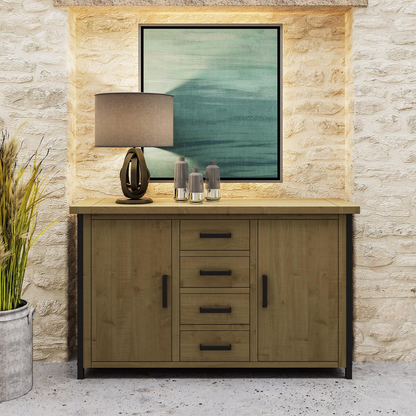 Lowry 2 Door 4 Drawer Large Sideboard – Driftwood Reclaimed Pine