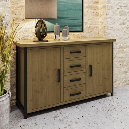 Lowry 2 Door 4 Drawer Large Sideboard – Driftwood Reclaimed Pine